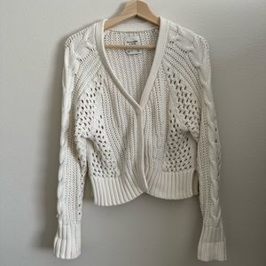 Abercrombie and Fitch white crop cardigan
